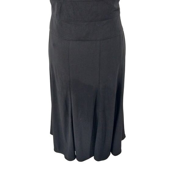 JONES WEAR DRESS! BLACK DRAPEY, FLOWING STRETCH KNIT CRISS-CROSS DRESS! SZ 12 - Picture 8 of 10